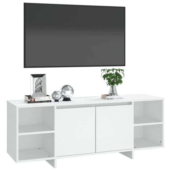 vidaXL tv-bord 130x35x50 cm konstrueret tr&aelig; hvid