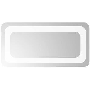 vidaXL LED badev&aelig;relsesspejl Transparent 40 x 20 cm h&aelig;rdet glas