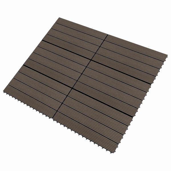 vidaXL Terrasse Flise 6 pcs M&oslash;rk Brun 60 x 30 cm WPC