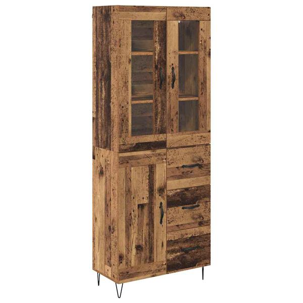 vidaXL Highboard Gammelt tr&aelig; 69,5 x 34 x 90 cm Konstrueret tr&aelig;