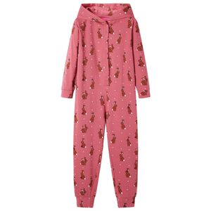 Onesie med h&aelig;tte til b&oslash;rn str. 92 gammelrosa