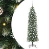 vidaXL Kunstigt slankt juletr&aelig; Gr&oslash;n og Hvid 210 cm