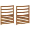 vidaXL Arml&aelig;n 2 pcs Brun 59 x 4 x 73 cm Konstrueret tr&aelig;