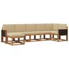 vidaXL Udend&oslash;rs sofagruppe med pude 7 pcs Naturlig og Beige Polyester