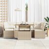 vidaXL Havesofa S&aelig;t med opbevaring 7 pcs Beige Poly rattan