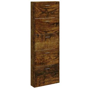 vidaXL skoskab 59x17x169 cm konstrueret tr&aelig; r&oslash;get egetr&aelig;sfarve