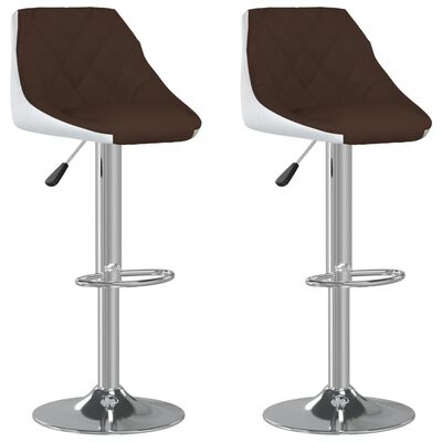 vidaXL barstole 2 stk. kunstlæder brun og hvid