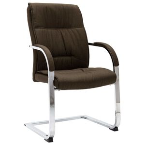 vidaXL kontorstol med cantilever stof brun