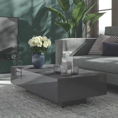 vidaXL sofabord 115x60x31 cm konstrueret træ grå højglans