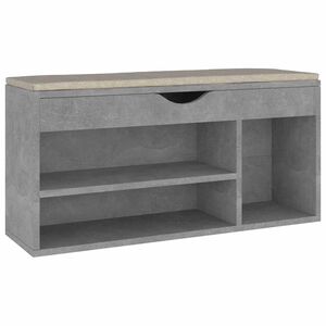 vidaXL skob&aelig;nk med hynde 104x30x49 cm konstrueret tr&aelig; betongr&aring;