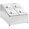 vidaXL gastronorm beholder med 4 GN 1/6-beholdere rustfrit st&aring;l