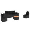 vidaXL sofas&aelig;t til haven 6 dele med hynder polyrattan sort