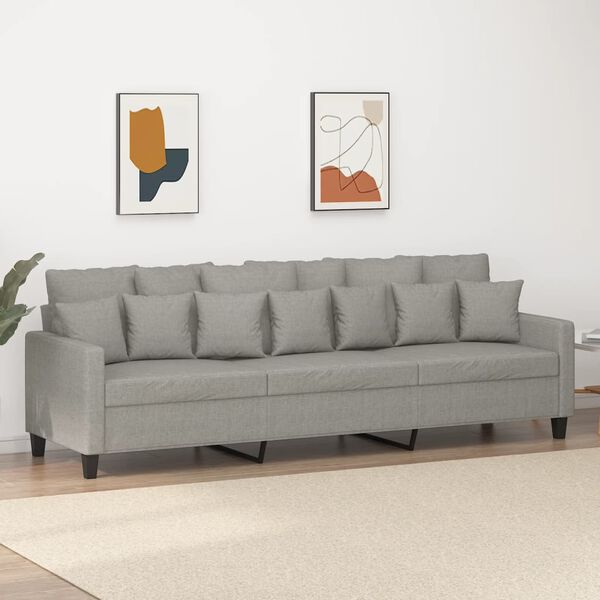 vidaXL 3-personers sofa 210 cm stof lysegr&aring;