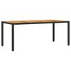 vidaXL havebord med akacietop 190x90x75 cm polyrattan sort