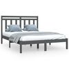 vidaXL sengeramme 140x190 cm massivt tr&aelig; gr&aring;