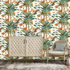 DUTCH WALLCOVERINGS tapet Tropical Palm gr&oslash;n og orange