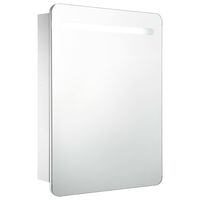 vidaXL badeværelsesskab med spejl + LED-lys 60x11x80 cm