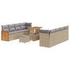 vidaXL Havesofa S&aelig;t med pude 11 pcs Beige og lys gr&aring;