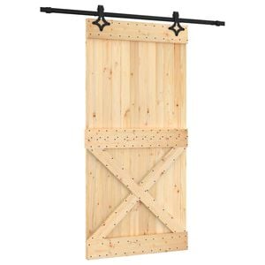 vidaXL Skyded&oslash;r 100 x 210 cm Massivt Fyrretr&aelig; (Ubehandlet)