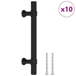 vidaXL skabsh&aring;ndtag 10 stk. 96 mm rustfrit st&aring;l sort