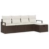 vidaXL Havesofa S&aelig;t med pude med opbevaring 5 pcs Brun Poly rattan