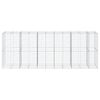vidaXL gabionkurv med cover 550x100x200 cm galvaniseret jern