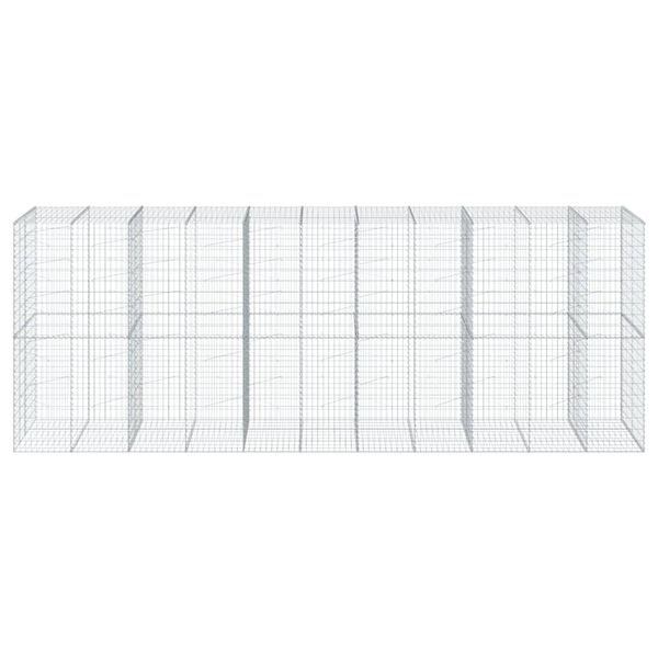 vidaXL gabionkurv med cover 550x100x200 cm galvaniseret jern