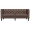 vidaXL 2-personers Chesterfield-sofa kunstl&aelig;der brun