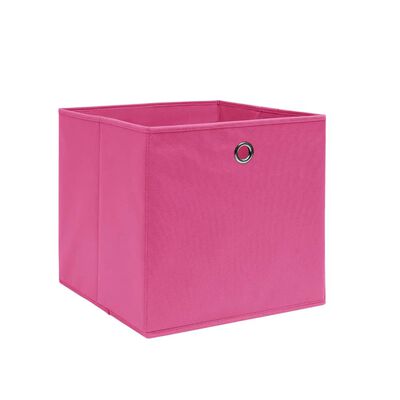 vidaXL opbevaringskasser 4 stk. ikke-vævet stof 28x28x28 cm pink