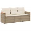 vidaXL sofas&aelig;t til haven 3 dele med hynder polyrattan beige