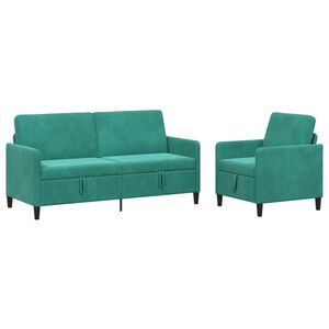 vidaXL Sofa s&aelig;t med opbevaring 2 stk. Turkis Polyester