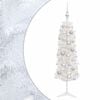 vidaXL Kunstigt slankt juletr&aelig; med julekugle 150 cm 150 LED'er
