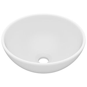 vidaXL luksuri&oslash;s badev&aelig;relsesvask 32,5x14 cm rund keramisk mat hvid