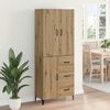vidaXL Highboard Artisan Egetr&aelig; 69,5 x 34 x 180 cm Konstrueret tr&aelig;