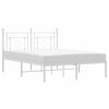 vidaXL sengeramme med sengegavl 140x200 cm metal hvid