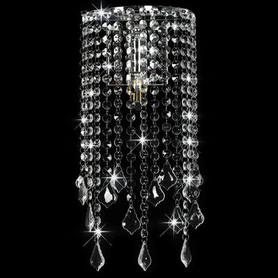 vidaXL væglampe med krystalperler rektangulær E14-pærer sølvfarvet