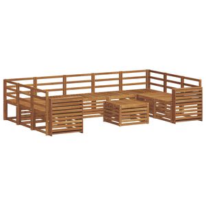 vidaXL Sofas&aelig;t 10 pcs Naturfarvet Massivt Akacietr&aelig;