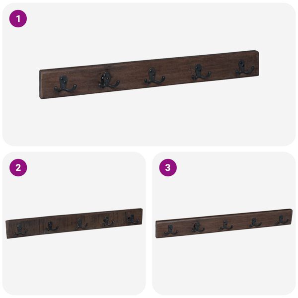 vidaXL B&oslash;jle Brun 60 x 7 x 8 cm Solid genbrugs tr&aelig;