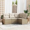 vidaXL Sofa Sæt 4 pcs Beige polyrattan