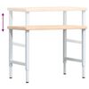 vidaXL arbejdsb&aelig;nk 100x60x(73-99,5) cm massivt egetr&aelig; rektangul&aelig;r