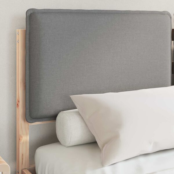 vidaXL Sengestel med Polstret Hovedgavl Lysegrå 140 x 190 cm