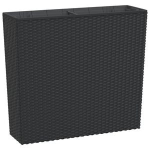 vidaXL plantekrukke 12/44 l udtagelig indsats PP rattanlook antracit