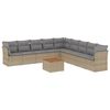 vidaXL sofas&aelig;t til haven 10 dele med hynder polyrattan beige