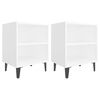 vidaXL sengeborde 2 stk. med metalben 40x30x50 cm hvid