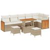 vidaXL Havesofa S&aelig;t 11 stk. 7-Antal s&aelig;der Beige og creme polyrattan