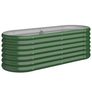 vidaXL h&oslash;jbed 114x40x36 cm galvaniseret st&aring;l gr&oslash;n