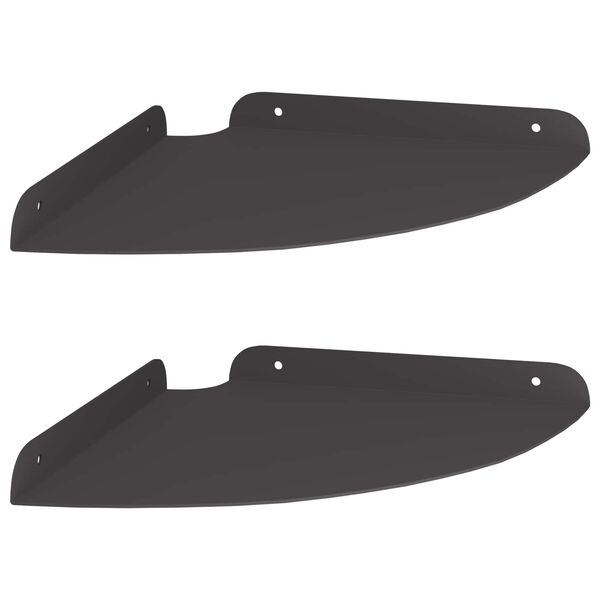 vidaXL Hj&oslash;rne Flydende Hylde med hylde 2 pcs Sort 24 x 24 x 2 cm