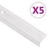 vidaXL trappelister 5 stk. L-facon 100 cm aluminium s&oslash;lvfarvet