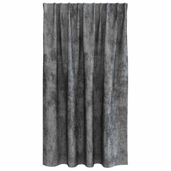 vidaXL Velour Gardiner med gardiner 2 pcs Gr&aring; 140 x 140 cm Fl&oslash;jl