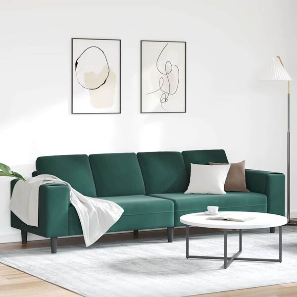 vidaXL Stue Sofa M&oslash;rkegr&oslash;n 250 x 77 x 76 cm